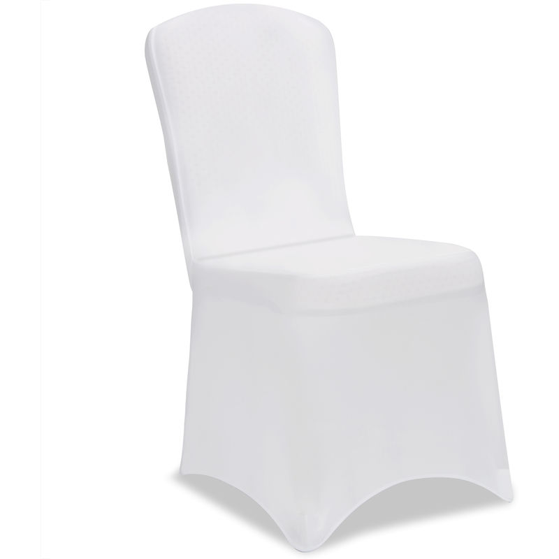 2x Fitted Lycra Chair Covers Spandex Wedding Banquet Anniversary Party Cloth SET White