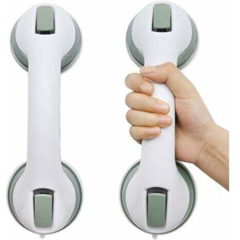 2x Suction Cup Shower Handles - Plastic - No Drilling - Wall Mounted Bathtub Grab Bar, Non-Slip Bathroom Grab Bars, Portable Safety Handle for Children