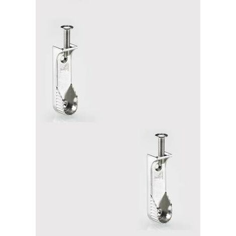2x Support de tringle à visser ovale 15 x 25mm possibilité de fixer sous une étagère en zinc nickelé Meuble Penderie Armoire Placard Garde robe Porte manteau