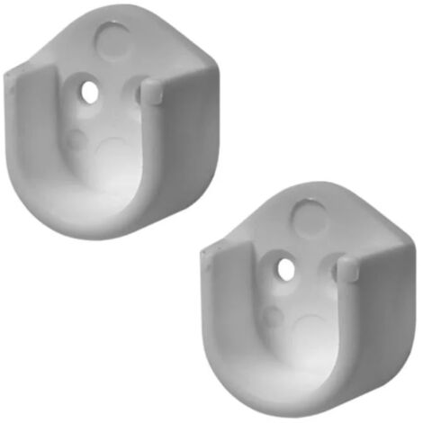 2x Support de tringle ovale 23 x 15mm plastique meuble armoire garde robe blanc