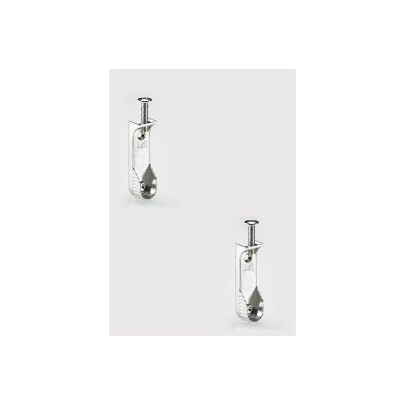 Cyclingcolors - 2x Support de tringle à visser ovale 15 x 25mm possibilité de fixer sous une étagère en zinc nickelé Meuble Penderie Armoire Placard