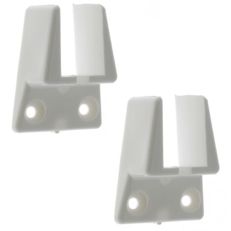 2x Support entre-murs en PVC blanc pour tringle à rideau 24 x 16mm Accessoire Volet roulant Maintien Fenêtre Baie vitrée Ouverture Fermeture