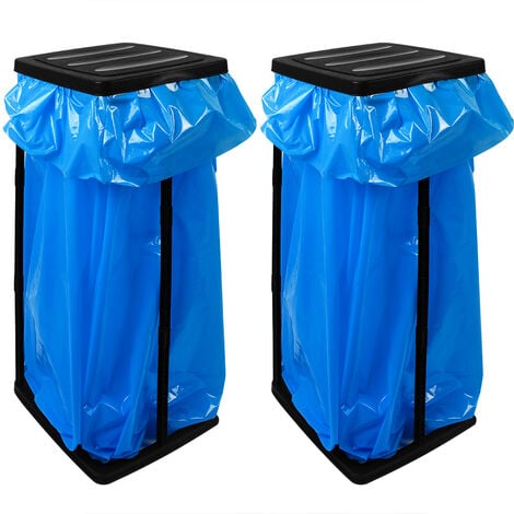 2x Supports pour sac-poubelle max. 60L 70x35x30cm couvercle système emboîtement porte-sac poubelle sac à ordures