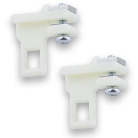 2x Suspendeur embout mobile polyamide ivoire pour tringle à rideaux 24 x 16mm Accessoire Conducteur Jonction Fenêtre Store Baie vitrée Ouverture Fermeture