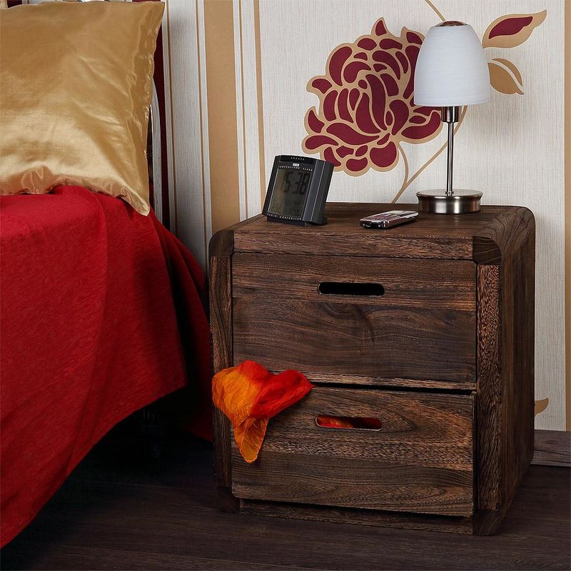 2x table de chevet armoire de chevet armoire de nuit armoire de chambre à coucher bois blanc brun console