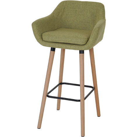 2x Tabouret de bar Malmö T381 - tissu, vert clair