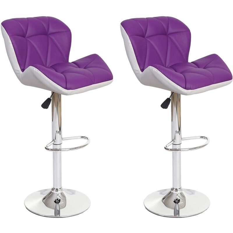 Décoshop26 - 2x tabourets de bar chaise de comptoir hauteur réglable en synthétique violet cadre en acier chromé 040000118