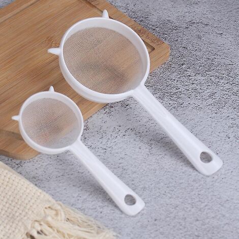 2x Tamis De Cuisine En Plastique - Tamis Sucre En Poudre - Tamis Maille Fine Pour La Cuisson - Passette