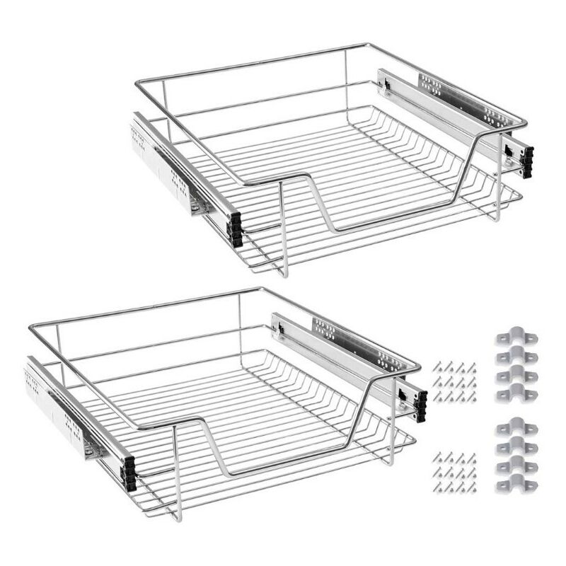 Hofuton 2 x Tiroir Télescopique Tiroir de Cuisine Tiroir Coulissant pour Placard 46 cm