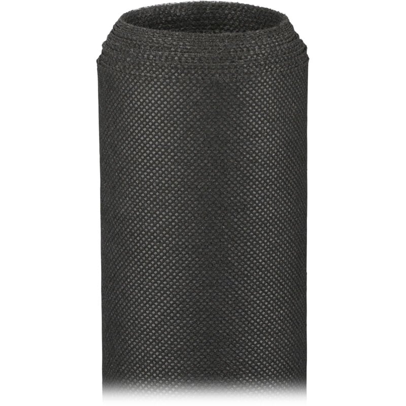 10x Toile anti-mauvaise herbe 5 m bâche tissée racine toile 50g/m² film paillage, Résiste rayons uv, antidéchirure, noir