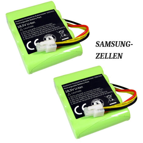 2x Trade-Shop Li-Ion Akku 18,5V / 3600mAh für Gardena Sileno City 250 15001