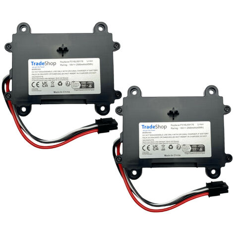 2x Trade-Shop Li-Ion Akku 18V / 2500mAh kompatibel mit Bosch Indego 350, 400, M 700, M+ 700, S+ 350, S+ 400, S 500, S+ 500, XS 300 Mähroboter