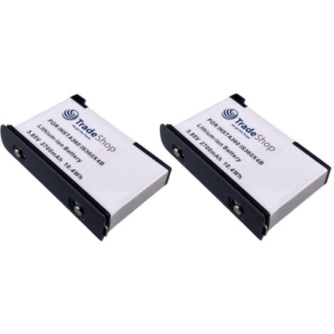 2x Trade-Shop Li-Ion Akku 3,85V / 2700mAh kompatibel mit Insta360 X4 ersetzt IS360X4B, CINSBBMA / Actioncam, 360°-Action-Kamera Zubehör Battery