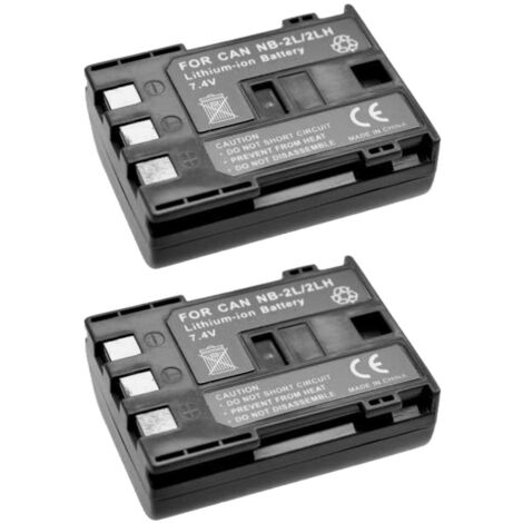 2x Trade-Shop Li-Ion Akku kompatibel mit Canon MVX330 MVX350 FVM200 MV800i MV3MC MV3i MV3iMC MD100 MD111 MD120 MD140 MD160 ZR500 ZR600 ZR700 FVM20