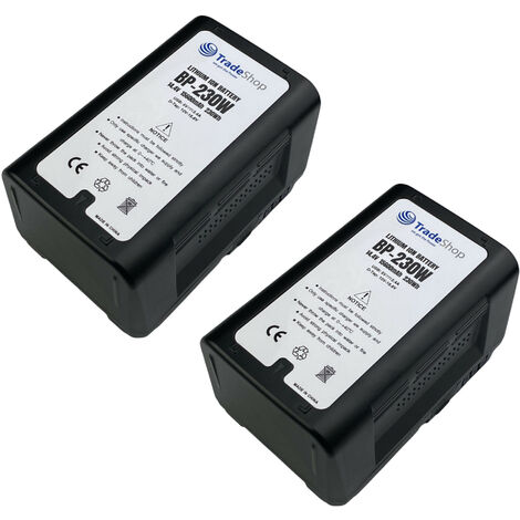 2x Trade-Shop Li-Ion Akku V-Mount 14,4V 15600mAh 230Wh mit D-Tap USB Ausgang für Sony BVM-D9H5E BVM-D9H5U BVP-5 BVP-50 BVP-550W BVP-7 BVP-70 BVP-90
