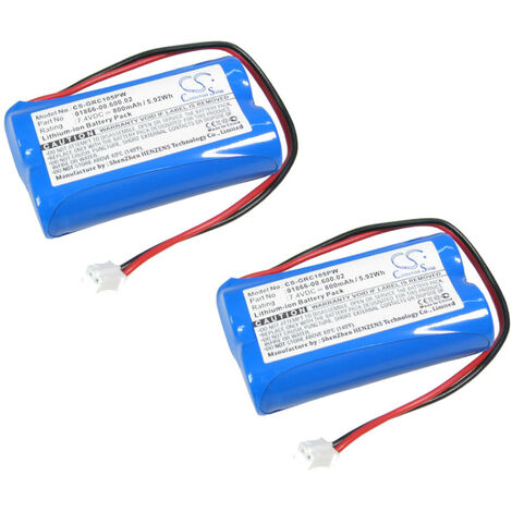 2x Trade-Shop Premium Li-Ion Akku 7,4V / 800mAh kompatibel mit Gardena C1060 plus Solar ersetzt 01866-00.600.02 / Bewässerungscomputer