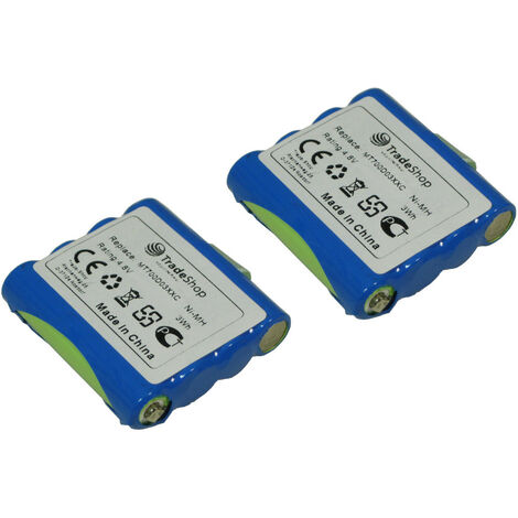 2x Trade-Shop Premium Ni-MH Akku 4,8V 600mAh für DeTeWe Outdoor PMR 8000, Simvalley WT-100, Switel WT237, Oricom ersetzt MT700D03XXC LH060-3A44C4BT Simvalley PX-1755, PX-1761, PX-1754-919, PX-175-675