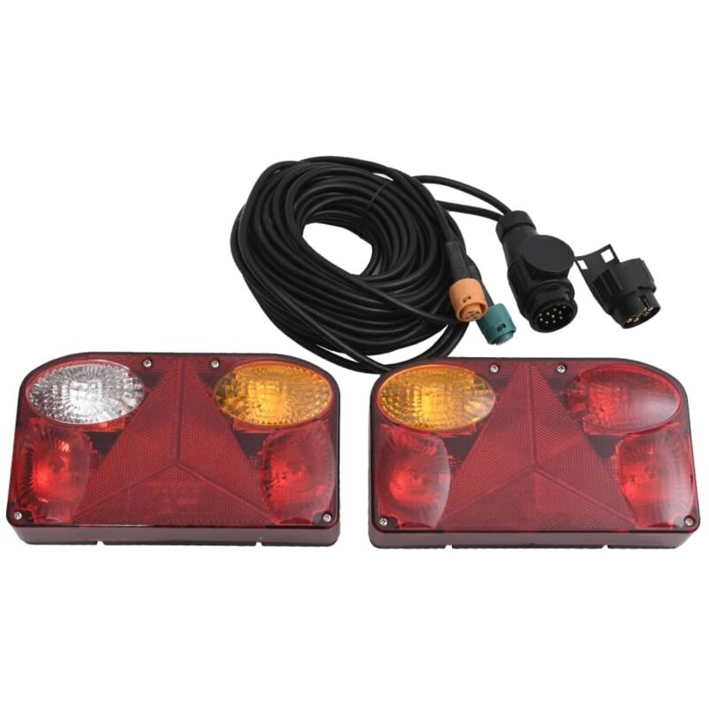 Trailer Lights 2 pcs Red 23x6x13 cm 12V Classic Bulb Vidaxl