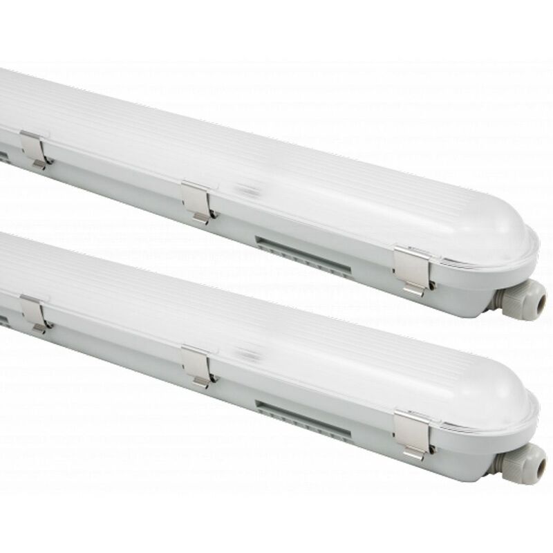 Image of Etc-shop - 2x tubi per soffitto a led vasche faretti luce bianca neutra capannoni per magazzino lampada per stanze umide bianca