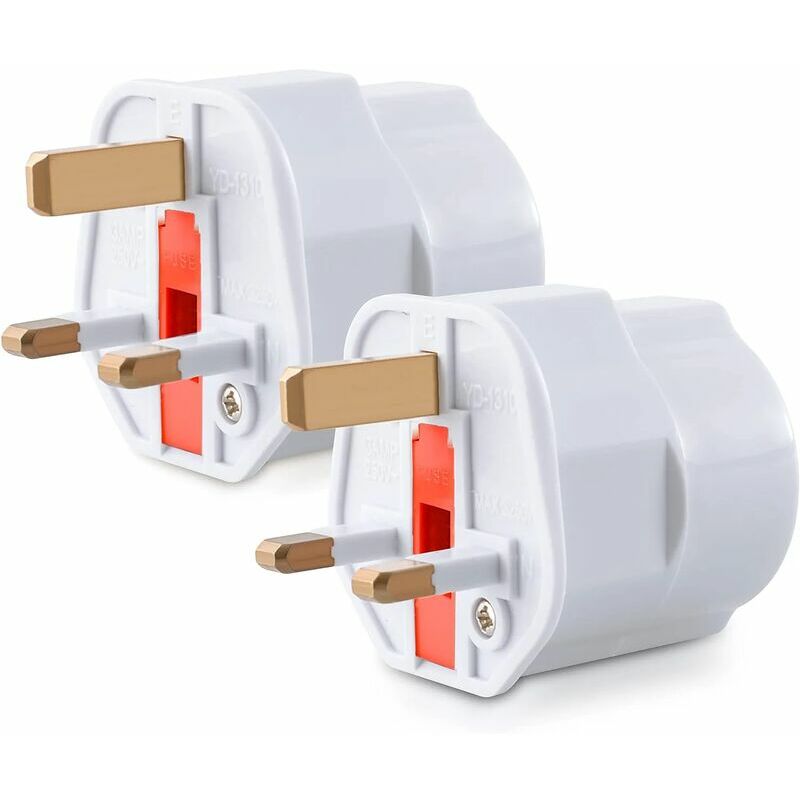 2x uk Plug Adapter - Schuko Type g Model - France to uk Plug - Compact Plug for Travel - Compatible with Multiple Countries