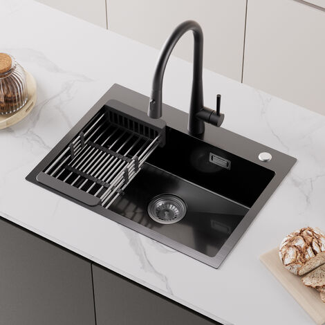 2X Único Grifo de Lavabo Cascada, Caño Alto Grifería para Cuenca/Lavabo de Baño, Latón Cromado Modelado 'C'