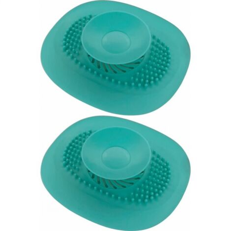 2x Universal Badewannenstopper Abfluss Silikon Waschbecken Waschbecken Küche Bodenschutz Waschküche Badezimmer Geruchsfilter, Hellblau
