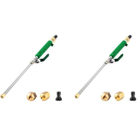 2X Universal Garden Hose Pressure Washer Attachment, High Pressure Hose Nozzle for Garden Hose, Jet Nozzle 2-in-1,Green