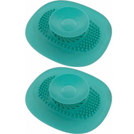 2x Universal Silikon Badewannenstöpsel Waschbecken Abflussstöpsel Küchenboden Wäsche Badezimmer Geruchsfilter Blau FLITI