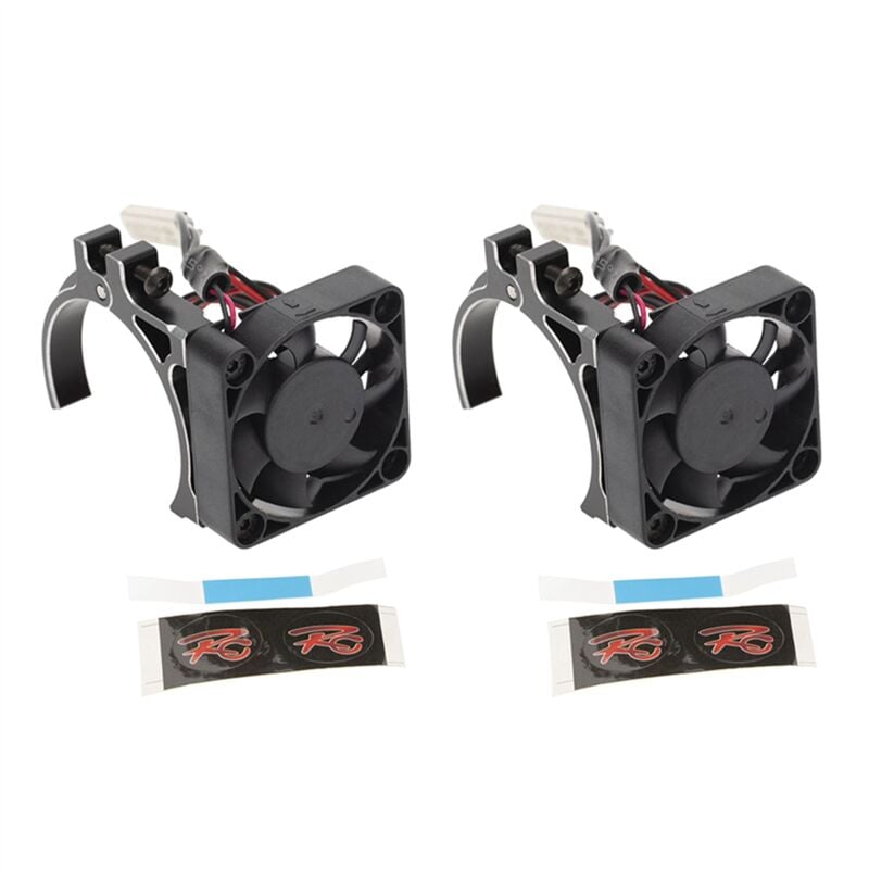 2X Ventilateur de Refroidissement Moteur Voiture RC avec Capteur Thermique CNC Radiateur à Pince En Métal pour 4268 4274 Moteurs 1/8 1/10 Voitures