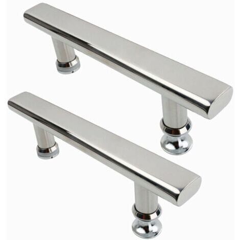 2x verchromte Edelstahl-Duschtürgriffe 145mm Badezimmer-Küchentürgriffe