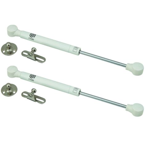 2x Vérin à gaz automatique blanc Meuble Hydraulique Ressort Amortisseur Porte Bras Charnière, 245mm 120N