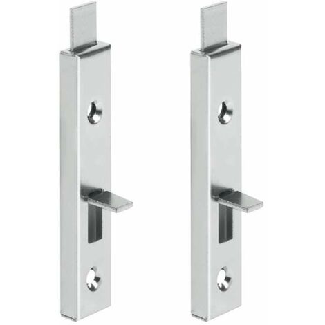 2x Verrou droit pour meuble forme rectangulaire avec languette de pêne droite en acier à visser Levier Loquet Cadenas Fermeture Porte Rénovation DIY, 70 x 15mm finition nickelée