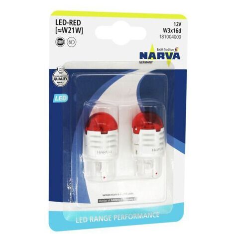2x W21W ROUGE NARVA LED RANGE PERFORMANCE 12V W3x16d - 181004000 - ROUGE