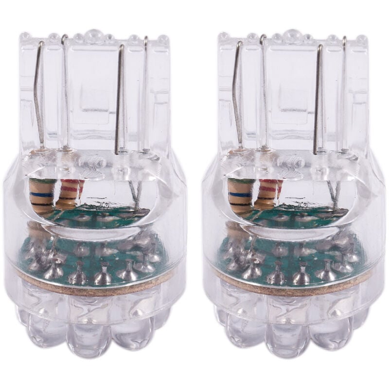 Image of Tlily - 2X Weiß T20 7443 7440 9 leds Brems Blinker Hinten Lichter Lampen Lampen dc 12V