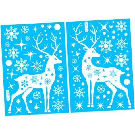 2X Weihnachten Fenster Aufkleber Weihnachten Dekoration Statische Haftet für Fenster Glas Display