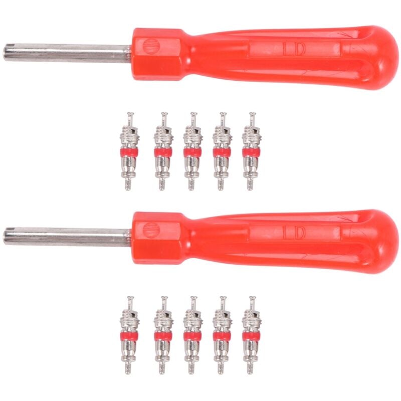 Image of 2X Werkzeug Demonte Ventil Reifen + 10 Ventil für Auto Fahrrad Motorrad