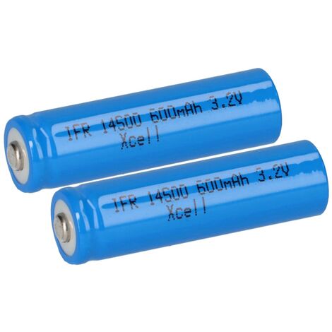 2x XCell IFR 14500 AA Solar Akku LiFePO4 3,2V 600mAh