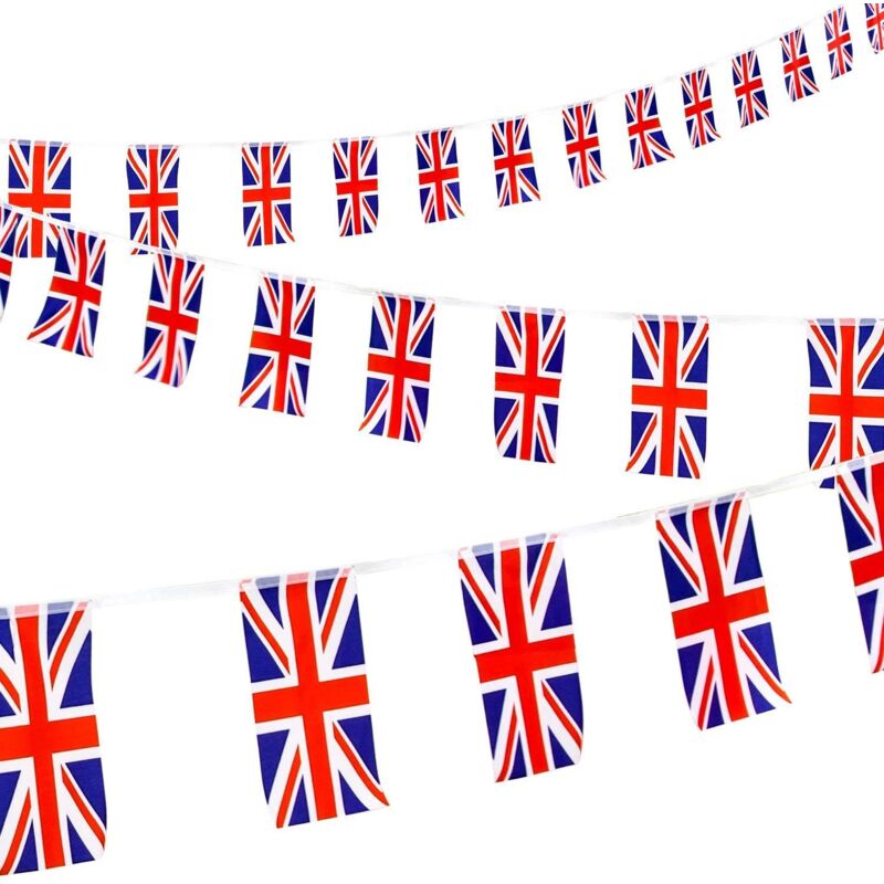 Shatchi - 2x10m Union Jack Bunting Sports Royal Events Street Support