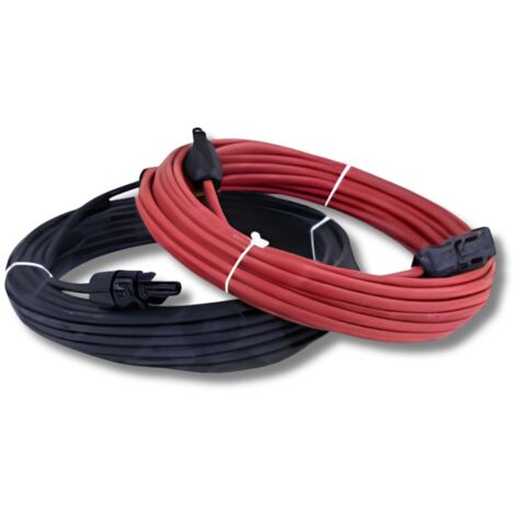 2x10m Allonge câble solaire 4mm² - MC4 - (Noir - Rouge)