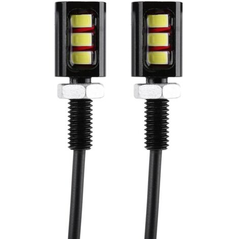 2x12V universel voiture moto plaque d'immatriculation vis boulon lumière lampe blanc LED