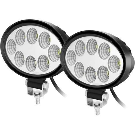 2x24w Oval Rampe de Phare de Travail LED 12V-60V, Projecteurs Lumière Feux Antibrouillard LED