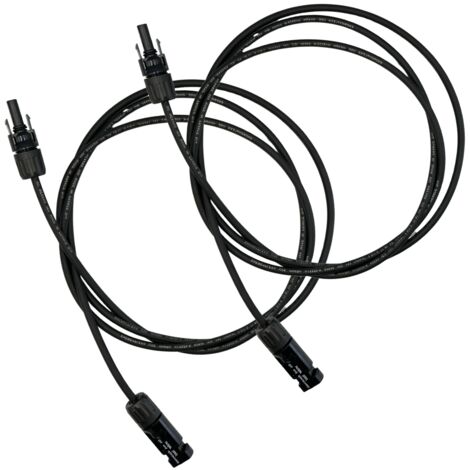 2x2m Allonge câble solaire 4mm² - MC4 - (Noir - Noir)
