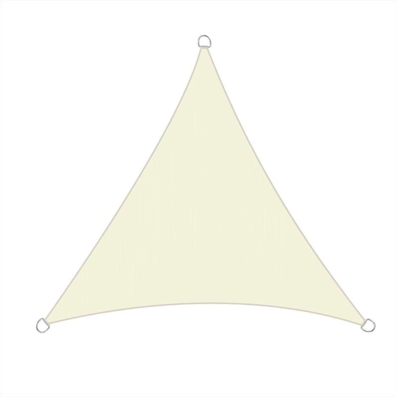 Aquariss - 2x2x2m Sun Sail Shade Triangle Awning Canopy Garden Sun Patio Sunscreen - Ivory