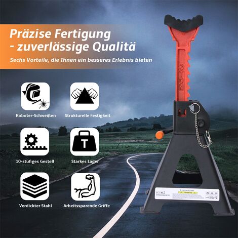 2x3000KG Unterstellbock-Wagenheber -Schwarz/Orange