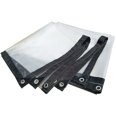 (2x3m) Bâche transparente avec œillets - grande bâche extérieure, résistante au soleil, imperméable, résistante aux intempéries, convient pour les meubles de jardin, les piscines