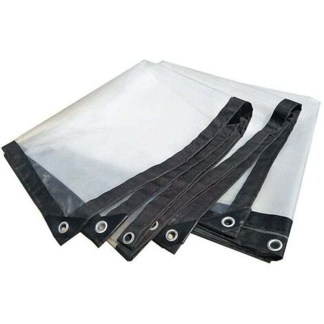 2x3m Bâche transparente imperméable avec œillets - Grande bache exterieur couverture imperméable, Protection Solaire, Imperméable et Résistante aux Intempéries pour meubles de jardin,piscine