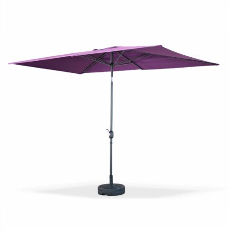 2x3m rectangular centre pole parasol, Touquet, Purple