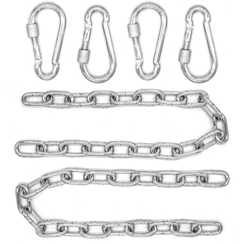 

Amanka - 2x50cm Cadena para Sillas Colgantes hasta 230kg 4 Mosquetones Fijación Hamaca