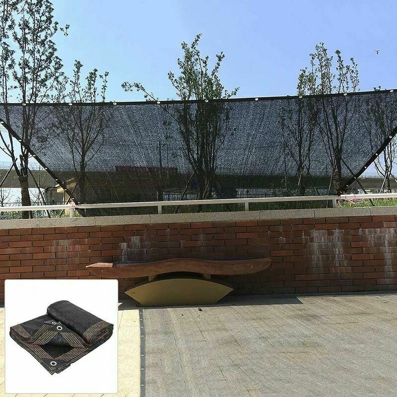 Linghhang - 2x6M) Tissu parasol Brise-soleil Tissu de protection solaire Stores de serre Filet de protection noir uv, tissu coupe-vent