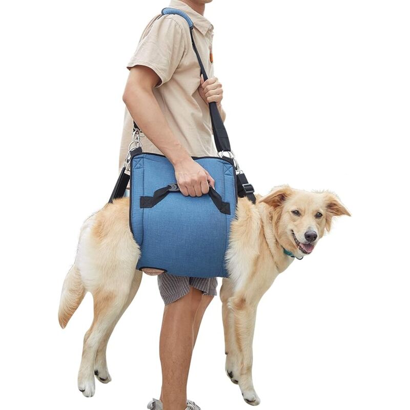 Linghhang - 2XL, Bleu)Harnais de Transport pour Chien, Sac à Dos d'urgence pour Animaux de Compagnie, Harnais de Levage pour Chien pour la Coupe des